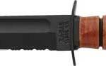 KA-BAR FIGHTING/UTILITY KNIFE - 5.25" SHRT W/LTHR USMC SERRTD