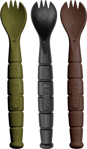 KA-BAR MIL-SPEC SPORK/KNIFE - 3 PACK OD GREEN/BLACK/BROWN