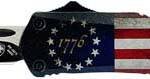 TEMPLAR KNIFE LARGE OTF BETSY - ROSS FLAG 3.5" BLACK DROP PNT