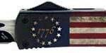 TEMPLAR KNIFE SLIM OTF BETSY - ROSS FLAG 3.1" BLACK DROP PNT
