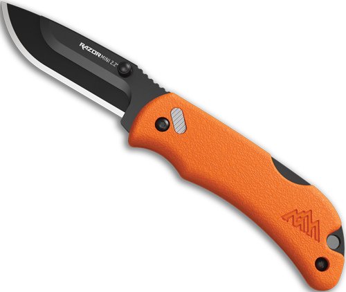 OUTDOOR EDGE RAZOR-MINI 2.2" - ORANGE PMS W/2 BLACK DP BLDS