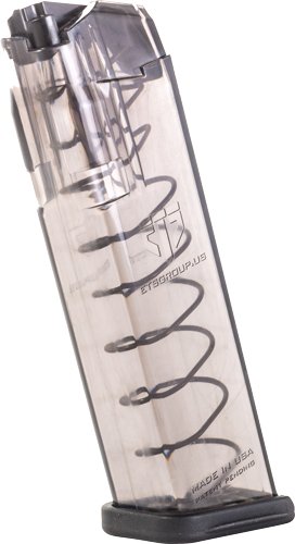 ETS MAGAZINE FOR GLOCK 9MM - 10RD CARBON SMOKE FIT 17/19/34