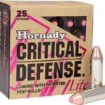 HORNADY CRITICAL DEFENSE LITE - 9MM LUGER 100GR FTX 25RD 10B/C
