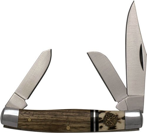 ABKT ROPER SERIES LAREDO STAG - STOCKMAN 3-BLADE WOOD HANDLES