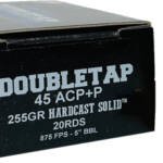DOUBLETAP 45ACP+P 255GR SWC - 20RD 50BX/CS