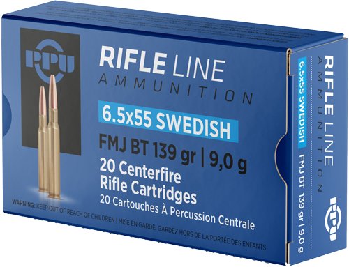 PPU 6.5X55 MAUSER 139GR FMJ - 20RD 10BX/CS