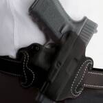 DESANTIS MINI SLIDE HOLSTER - OWB RH LEATHER 1911 BLACK