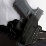 DESANTIS MINI SLIDE HOLSTER - OWB RH LTHER M&P SHLD 9/40 BLK