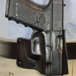 DESANTIS E-GAT SLIDE HOLSTER - OWB RH LTHR FITS GLOCK 19 BLK