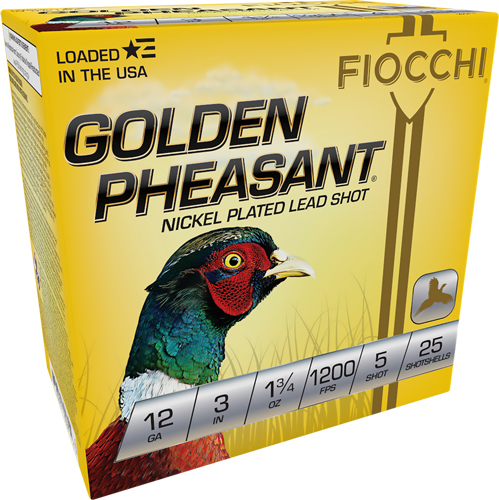 FIOCCHI GOLDEN PHEASANT 12GA - 3" 1-3/4 #5 25RD 10BX/CS