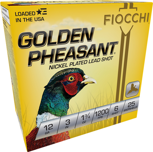 FIOCCHI GOLDEN PHEASANT 12GA - 3" 1-3/4 #6 25RD 10BX/CS