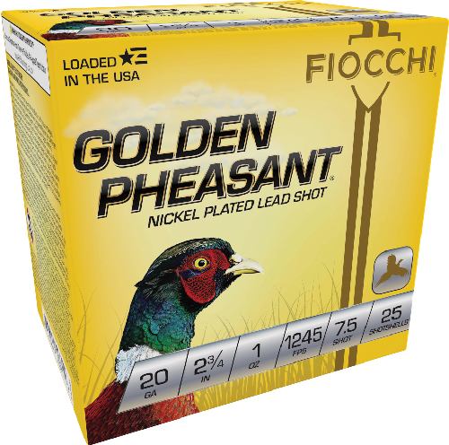 FIOCCHI GOLDEN PHEASANT 20GA - 2.75" 1OZ #7.5 25RD 10BX/CS
