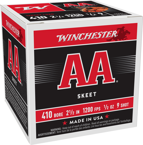 WINCHESTER AA 410 2.5" 1/2OZ - #9 1200FPS 250RD CASE LOT