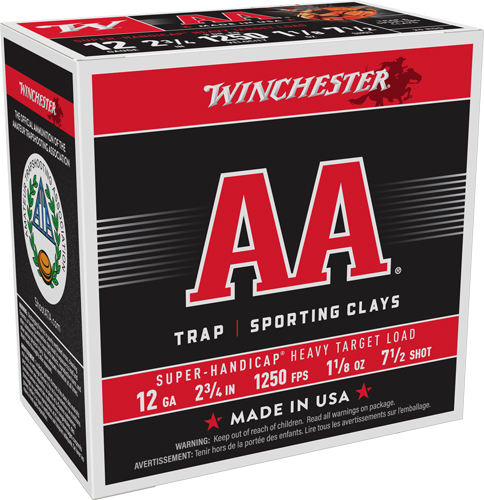 WINCHESTER AA 12GA 2.75" - 1-1/8OZ #7.5 1250FPS 250R CASE