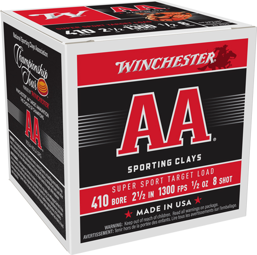 WINCHESTER AA 410 2.5" 1/2OZ - #8 1300FPS 250RD CASE LOT