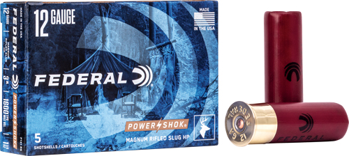 FEDERAL POWER SHOK 12GA 3" - 1-1/4OZ RIFLED SLUG 5RD 50BX/C