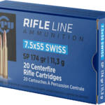 PPU 7.5X55 SWISS 174GR JSP - 20RD 10BX/CS