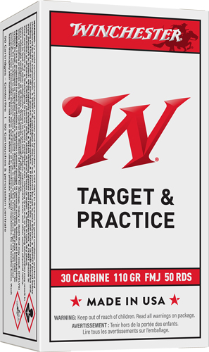 WINCHESTER USA 30 CARBINE - 110GR FMJ-RN 50RD 10BX/CS