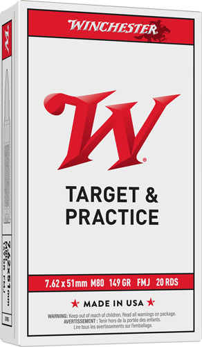 WINCHESTER USA 7.62x51 149GR - FMJ 20RD 25BX/CS