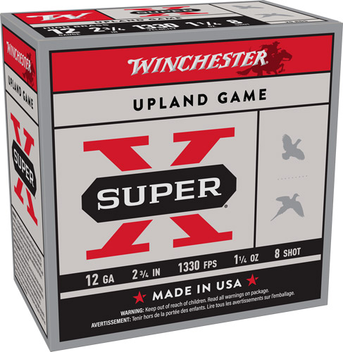 WINCHESTER SUPER-X 12GA 2.75" - 1-1/4OZ #8 1330FPS 25RD 10BX/C