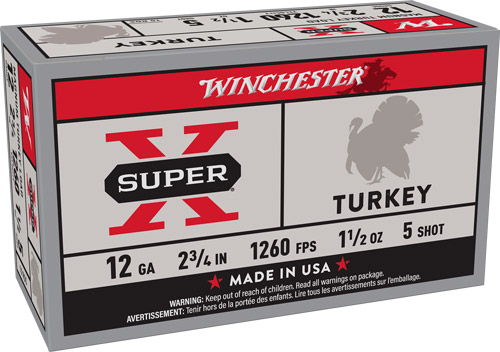 WINCHESTER SUPER-X TURKEY 12GA - 2.75" 1-1/2OZ #5 10RD 10BX/CS