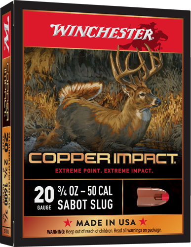 WINCHESTER COPPER IMPACT 20GA - 2.75" 3/4OZ SABOT 5RD 20BX/CS