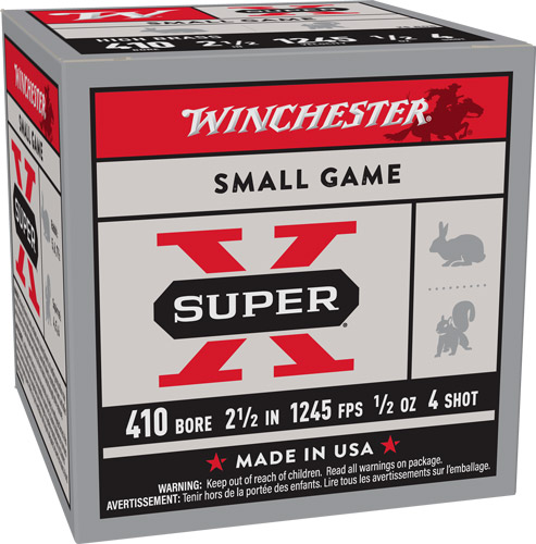 WINCHESTER SUPER-X 410 2.5" - 1/2OZ #4 25RD 10BX/CS