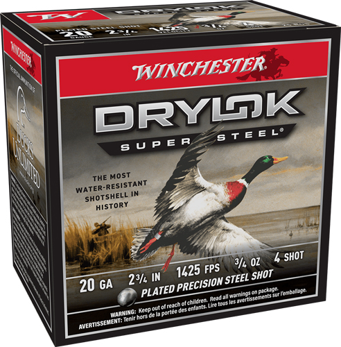 WINCHESTER DRYLOK 20GA #4 - 2.75" 3/4OZ 25RD 10BX/CS