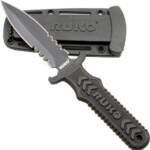 RUKO FIXED BLADE BOOT KNIFE 4" - SPEAR SERRATED CLAMSHELL