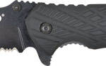 RUKO FOLDER SERRATED 3.25" - BLACK HANDLE CLAMSHELL