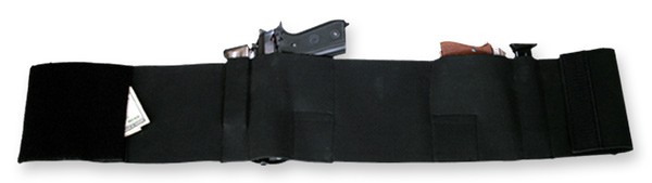 BULLDOG BELLY WRAP HOLSTER BLK - MEDIUM  HOLDS 2 GUNS & 2 MAGS