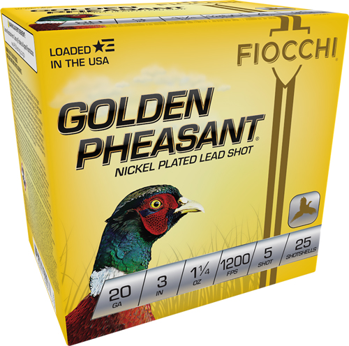 FIOCCHI GOLDEN PHEASANT 20GA - 3" 1-1/4OZ #5 25RD 10BX/CS