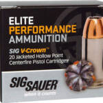 SIG AMMO 380ACP 90GR ELITE - V-CROWN JHP 20RD 10BX/CS