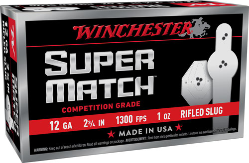 WINCHESTER SUPER MATCH 12GA - 2.75" 1OZ SLUG 10RD 10BX/CS