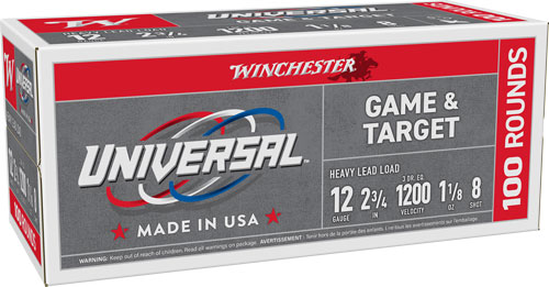 WINCHESTER LIGHT TARGET 12GA - 2.75" 1-1/8 #8 200RD CASE