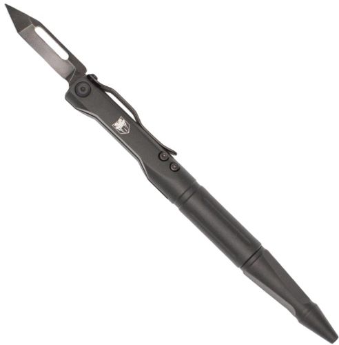 COBRATEC SCRIBE PEN KNIFE 1.5" - BLACK WITH POCKET CLIP