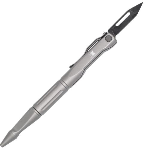 COBRATEC SCRIBE PEN KNIFE 1.5" - GRAY WITH POCKET CLIP